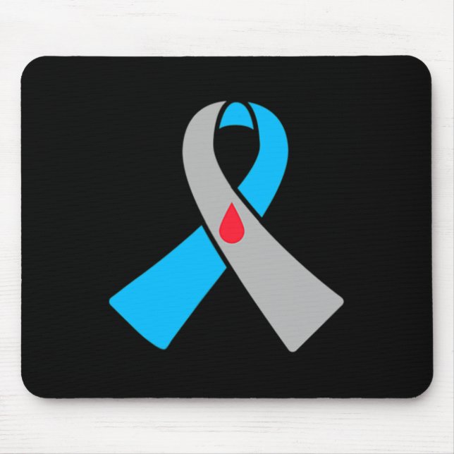 Mousepad Type 1 Diabetes Awareness Ribbon Bydge  (Frente)