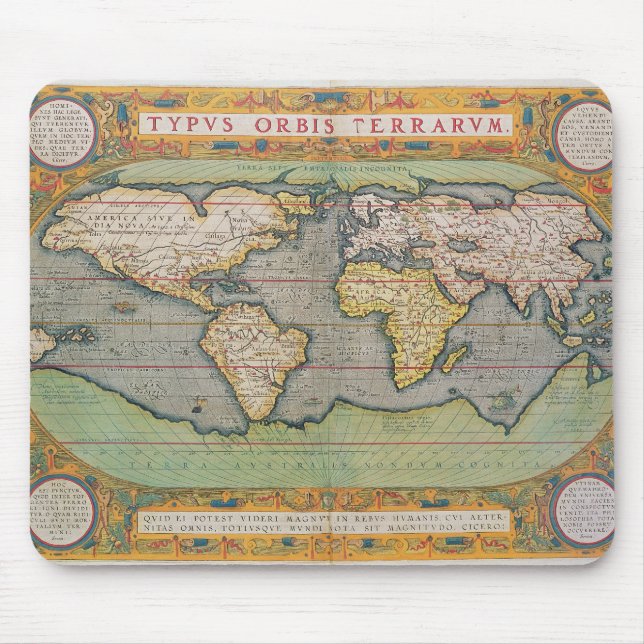 Mousepad Typus Orbis Terrarum, mapa do mundo (Frente)