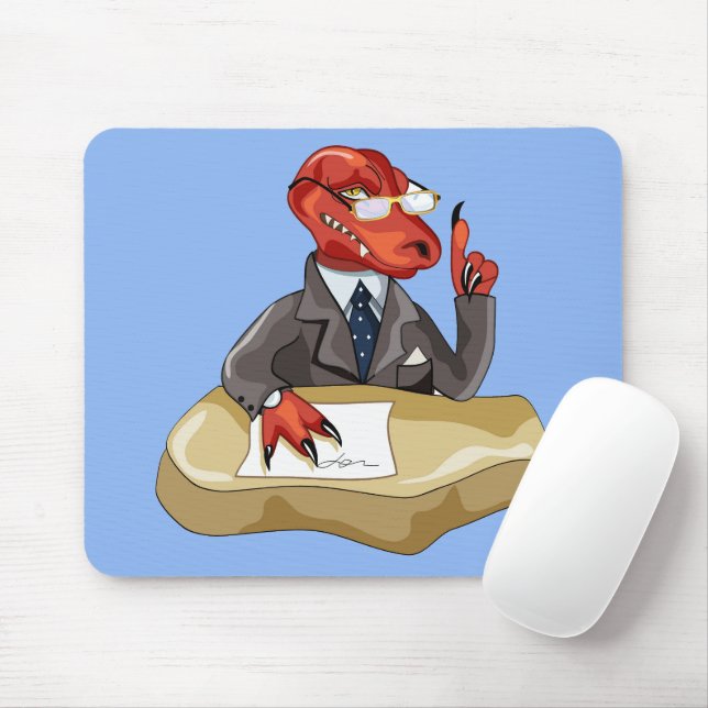 Mousepad Tyrannosaurus Rex Boss Sentado Em Uma Mesa. 2 (Com mouse)