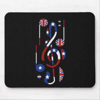 Mousepad U.K. & notas da música dos EUA