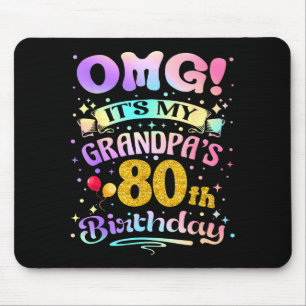 Mousepad Uau É O 80º Aniversário Do Meu Avô Feliz 80 Anos O