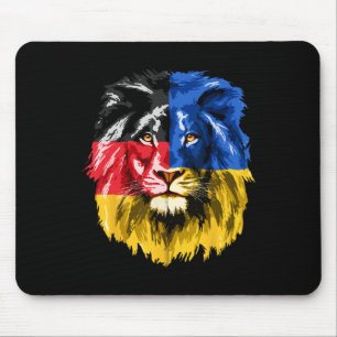 Mousepad Ucrânia Alemanha Bandeira Leão Deutschland Ucrania