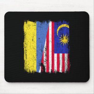 Mousepad Ucrânia Malásia Meia Bandeira Ucraniana Herança Ma