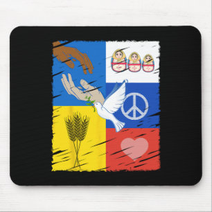 Mousepad Ucrânia Rússia Paz Pombo Amizade Intercultural