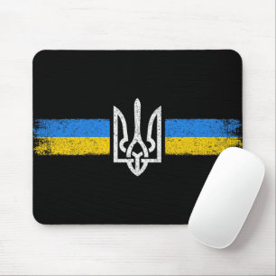 Mousepad Ucrânia Trident - Símbolo de Bandeira da Ucrânia