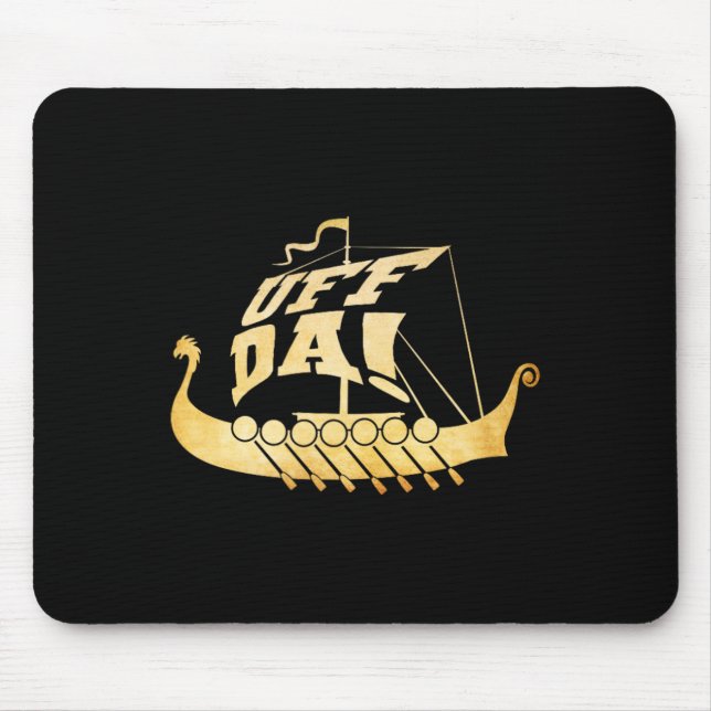 Mousepad Uff Da! Navio de Viking Antigo - Barco Engraçado d (Frente)
