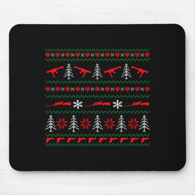 Mousepad Ugly Christmas Sweater Tactical Merry Christmas  (Frente)