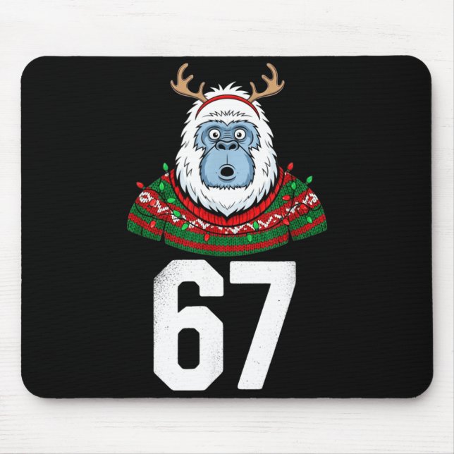 Mousepad Ugly Christmas Sweater Yeti Gorilla Reindeer 67  (Frente)