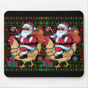 Mousepad Ugt Xmas Luz Papais noeis Engraçados Andando Pássa