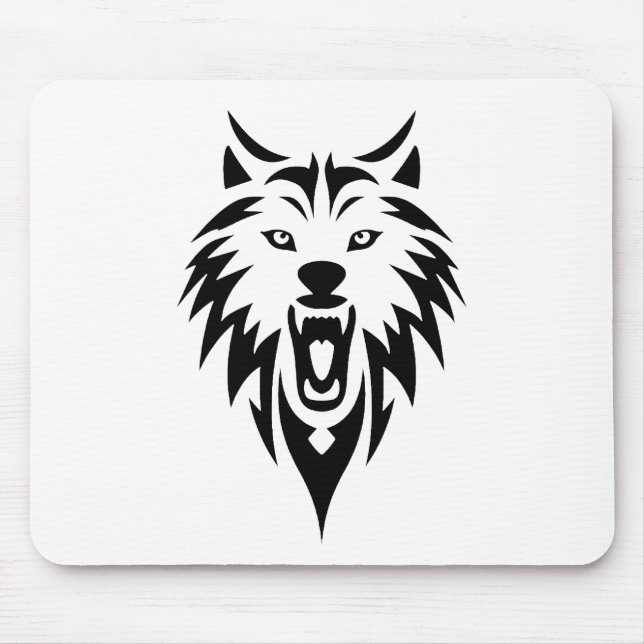 Mousepad Uivar tribal de lobo (Frente)