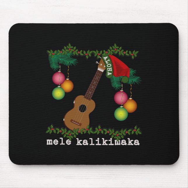 Mousepad Uke Mele Kalikimaka Ukulele Músicas de Natal Aloha (Frente)