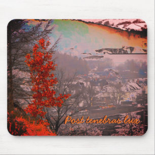 Mousepad Última das Folhas de outono em Newtown, Powys