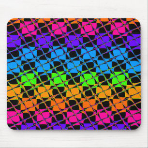 Mousepad Últimas cores de arco-íris modernas xadrez
