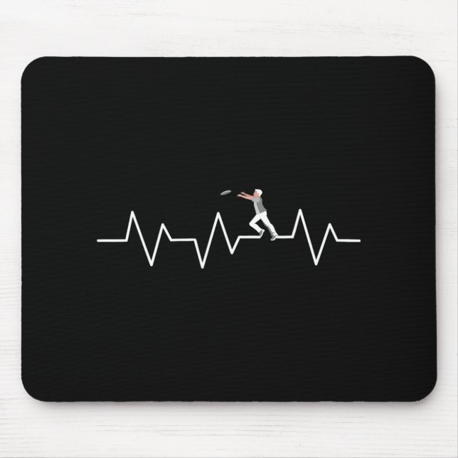 Mousepad Ultimate Frisbee Batimento Cardíaco Disc Golf Joga (Frente)