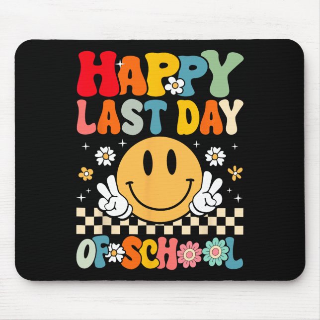 Mousepad Último Dia De Aula Sorriso Groovy Cara Professora  (Frente)