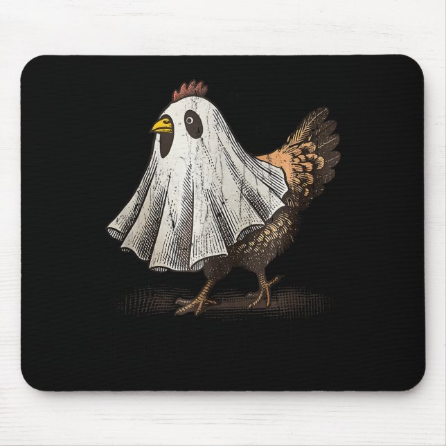Mousepad Ultrygeist Chicken, Chicken Ghost, Funny Halloween (Frente)
