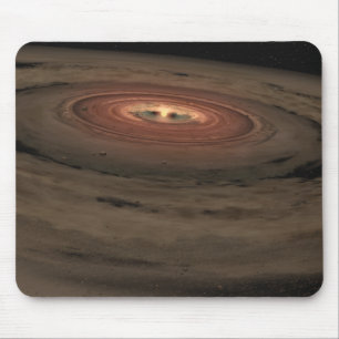 Mousepad Um anão marrom cercado por um disco de roda