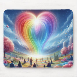 Mousepad Um Arco-íris de Amor Flutuando Sobre as Pessoas em