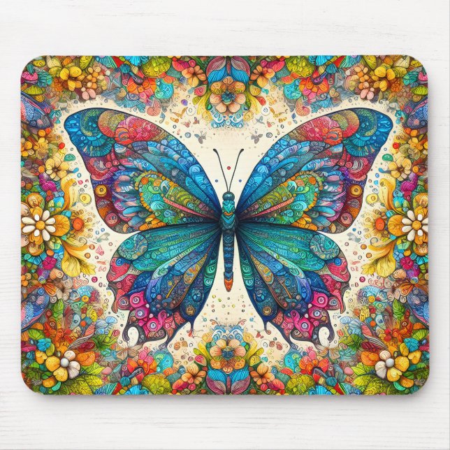 Mousepad Um Balé Arco-Íris de Borboleta (Frente)