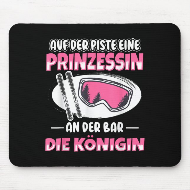 Mousepad Um Bar Der Eine Königin Apres Ski Skier Party Skii (Frente)