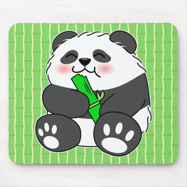 Mousepad Um Bebê Bonito Comendo Bambu Stalk (Frente)