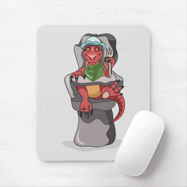 Mousepad Um Bebê Tyrannosaurus Rex Sentado Numa Cadeira Alt (Com mouse)