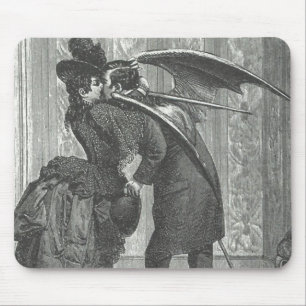 Mousepad Um beijo, Victorian/tapete do rato voado gótico do