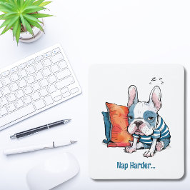 Mousepad um belo cão de estimação francês, um animal vestid