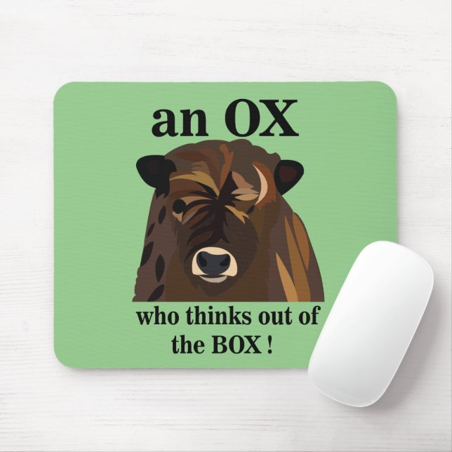 Mousepad Um Boi Que Pensa Fora da Caixa (Com mouse)