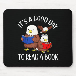 Mousepad Um bom dia para ler um livro águia bibliotecário b