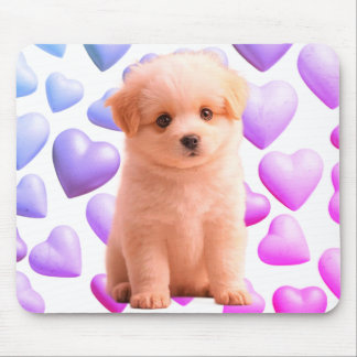 Mousepad Um Cachorrinho Solitário Fofo num Laptop Desktop T