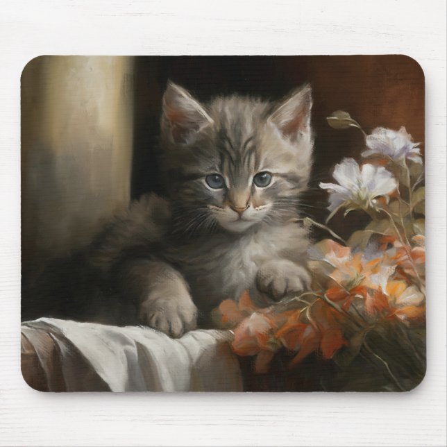 Mousepad Um Canto Cozy Tabby Kitten (Frente)