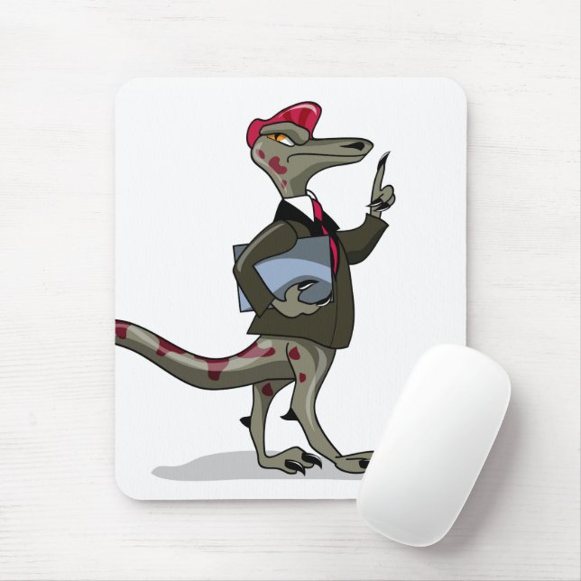 Mousepad Um Cartoon Iguanodon Clerk. (Com mouse)