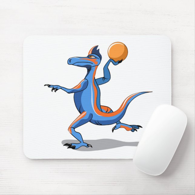 Mousepad Um Cartoon Iguanodon Jogando Basquete. (Com mouse)