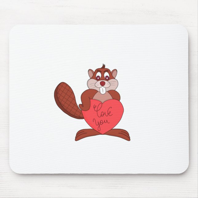Mousepad Um castor apaixonado (Frente)