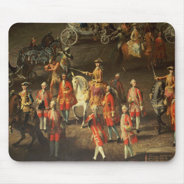 Mousepad Um Cavalcade na escola de equitação do inverno (Frente)