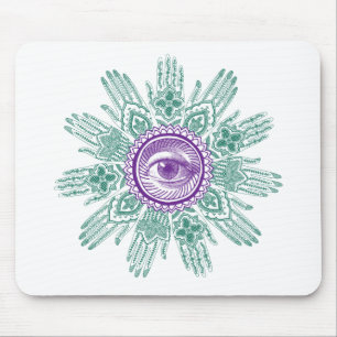 Mousepad Um círculo das mãos e de um olho