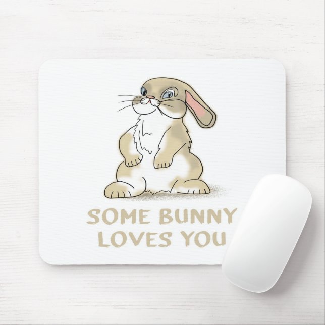 Mousepad Um Coelhinho Te Ama | Presentes De Coelho (Com mouse)
