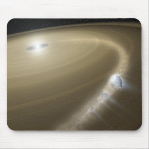 Mousepad Um cometa que está sendo rasgado aos fragmentos e