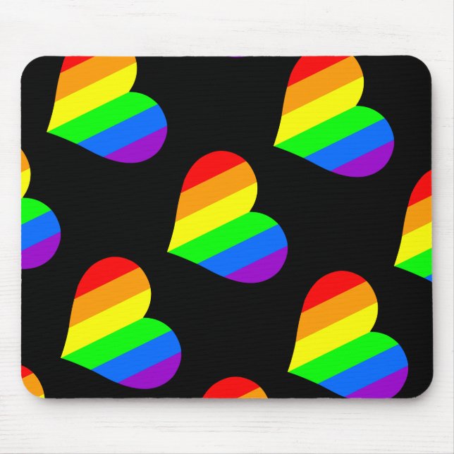 Mousepad Um coração em cores de arco-íris (Frente)
