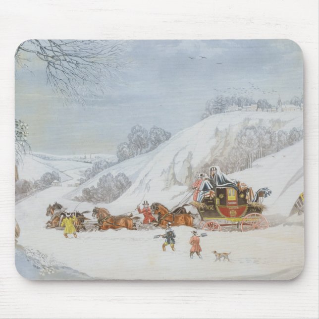 Mousepad Um correio na neve profunda (Frente)