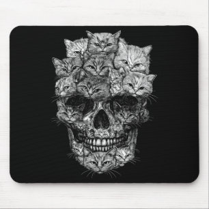 Mousepad Um Crânio Mas São Gatos Kitty Esqueleto Halloween