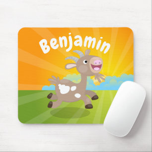 Mousepad Um desenho animado de cabra feliz