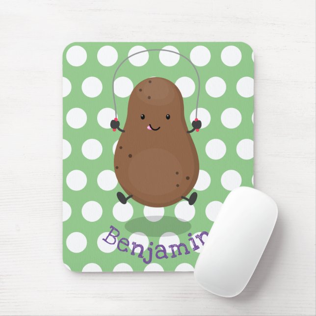 Mousepad Um desenho animado de corda de batata feliz (Com mouse)