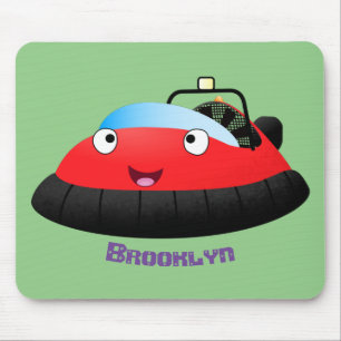 Mousepad Um desenho animado de hovercraft, vermelho e bonit
