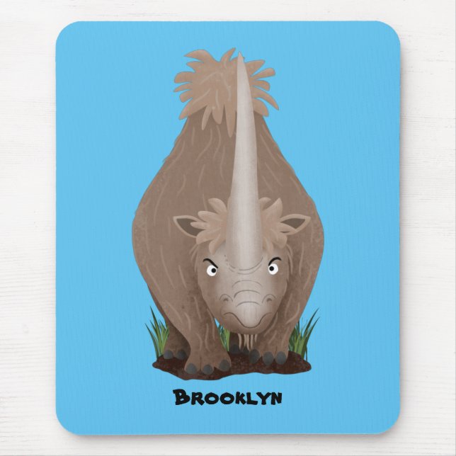 Mousepad Um desenho animado de Rinoceronte elasmotherium (Frente)