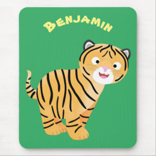 Mousepad Um desenho animado de tigre feliz
