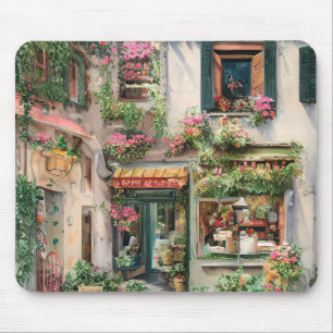 Mousepad Um Design de Ephemera, uma cena de rua italiana, s