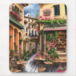 Mousepad Um Design de Ephemera, uma cena de rua italiana, s