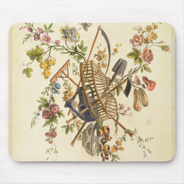 Mousepad Um design de matéria têxtil do jardim, 'do un (Frente)